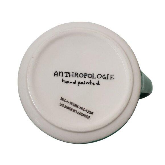 Anthropologie Monogram Initial M Letter Hand Painted Coffee Mug Cup - Picture 7 of 7